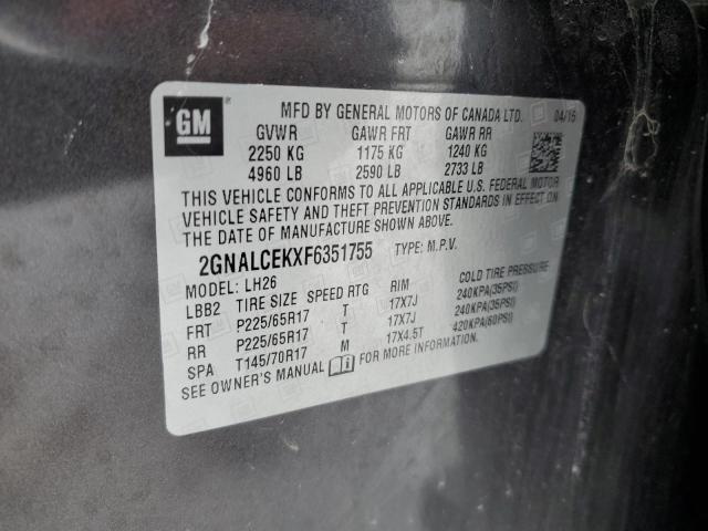 2015 CHEVROLET EQUINOX LT - 2GNALCEKXF6351755