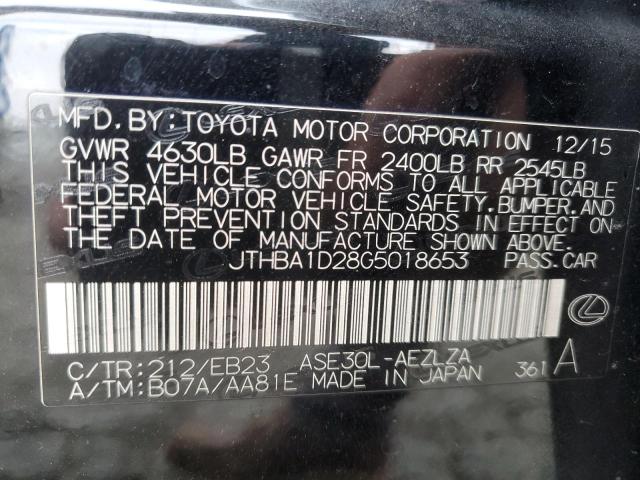 2016 LEXUS IS 200T - JTHBA1D28G5018653