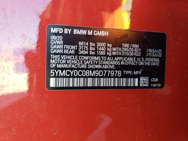 2021 BMW X6 M 5YMCY0C08M9D77978