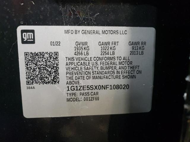 2022 CHEVROLET MALIBU PRE - 1G1ZE5SX0NF108020