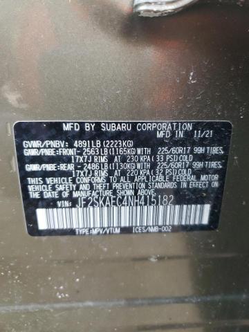 2022 SUBARU FORESTER P - JF2SKAEC4NH415182