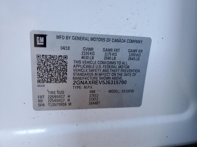 2018 CHEVROLET EQUINOX LS 2GNAXREV5J6315790