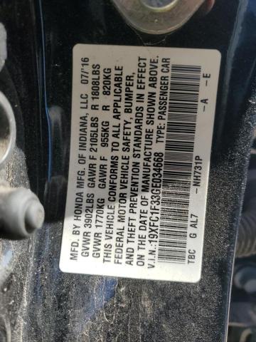 2016 HONDA CIVIC EX 19XFC1F33GE034668