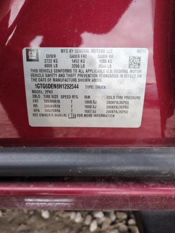 2017 GMC CANYON SLT 1GTG6DEN8H1292544