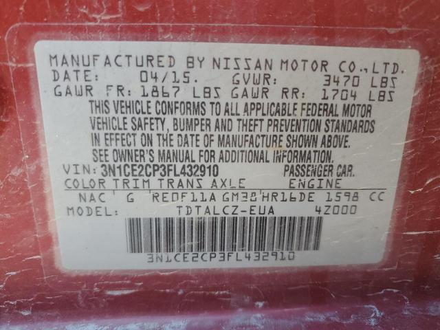 2015 NISSAN VERSA NOTE 3N1CE2CP3FL432910