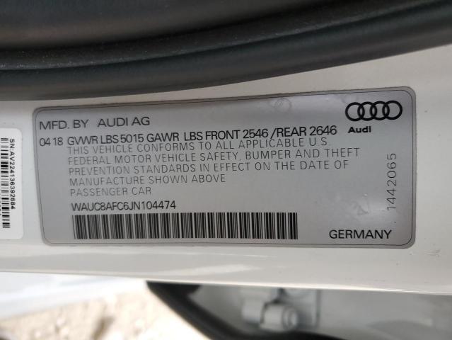 2018 AUDI A6 PREMIUM - WAUC8AFC6JN104474