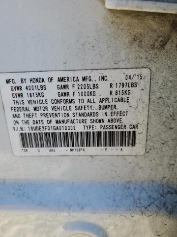 2016 ACURA ILX BASE W - 19UDE2F31GA010302