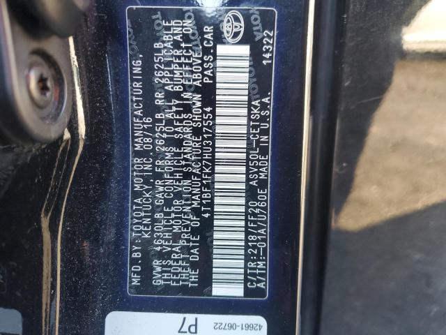 2017 TOYOTA CAMRY LE A 4T1BF1FK7HU317554