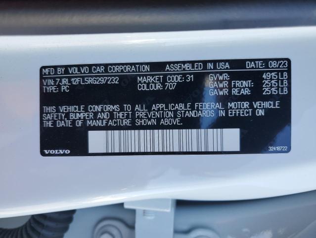 2024 VOLVO S60 PLUS 7JRL12FL5RG297232