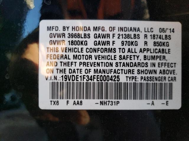 2015 ACURA ILX 20 19VDE1F34FE000425