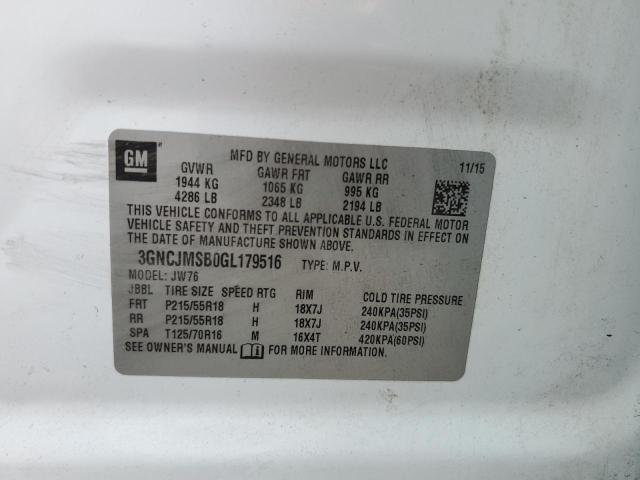 2016 CHEVROLET TRAX LTZ 3GNCJMSB0GL179516