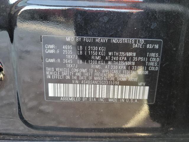 2016 SUBARU OUTBACK 2. - 4S4BSANC5G3315098