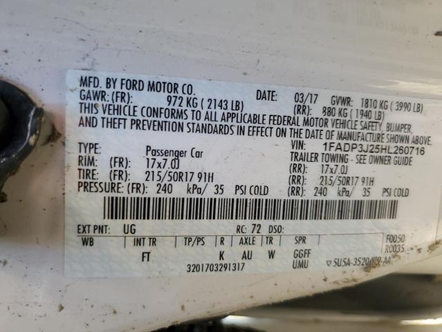 2017 FORD FOCUS TITA - 1FADP3J25HL260716