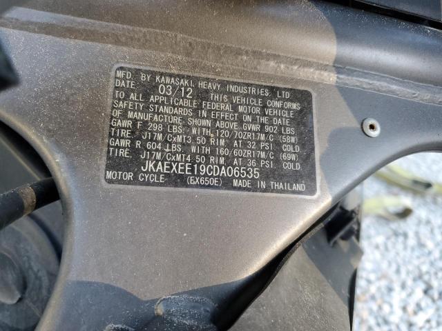 2012 KAWASAKI EX650 EC JKAEXEE19CDA06535