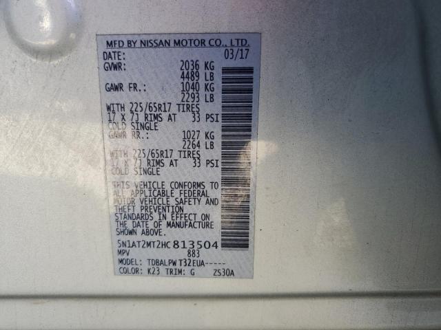 2017 NISSAN ROGUE S - 5N1AT2MT2HC813504