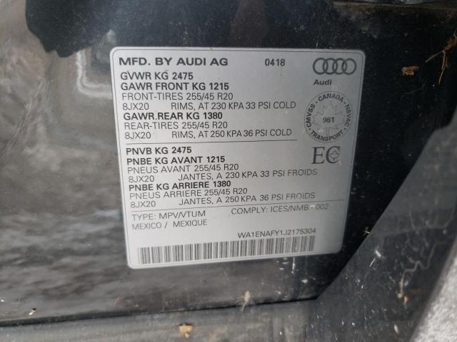 2018 AUDI Q5 PROGRES WA1ENAFY1J2175304