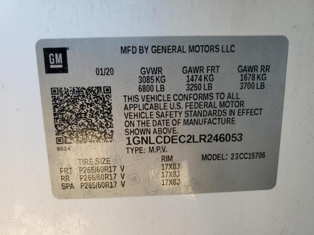 2020 CHEVROLET TAHOE POLI - 1GNLCDEC2LR246053