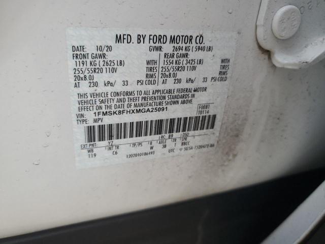 2021 FORD EXPLORER L - 1FMSK8FHXMGA25091
