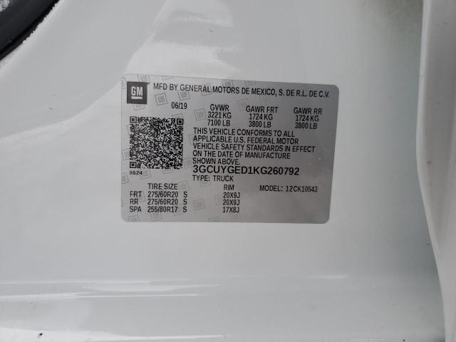 2019 CHEVROLET SILVERADO - 3GCUYGED1KG260792