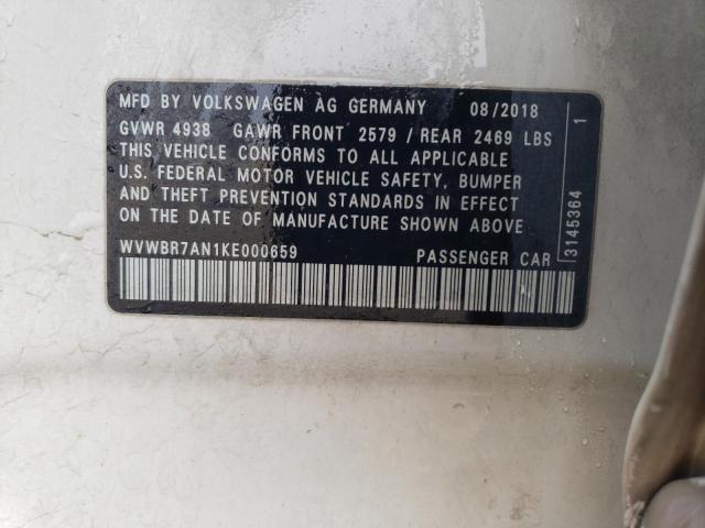 2019 VOLKSWAGEN ARTEON SE WVWBR7AN1KE000659
