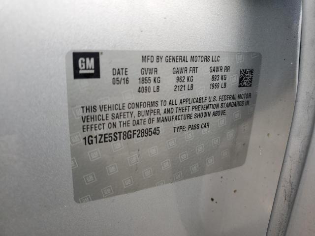 2016 CHEVROLET MALIBU LT 1G1ZE5ST8GF289545