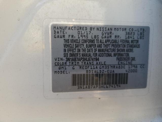 2017 NISSAN SENTRA S - 3N1AB7AP3HL674194