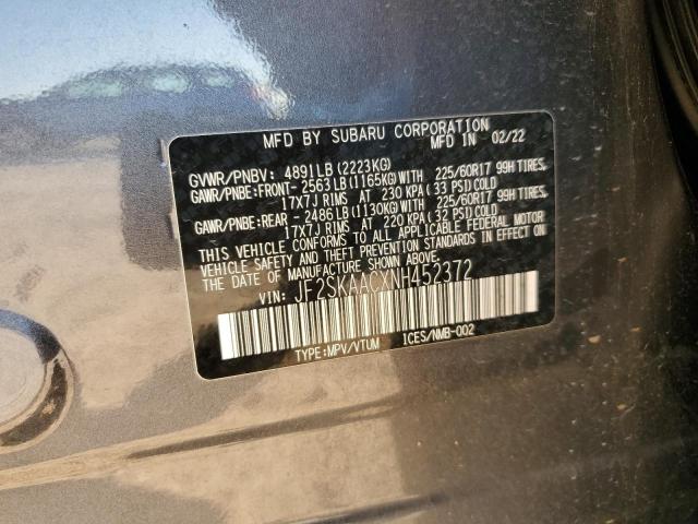 2022 SUBARU FORESTER - JF2SKAACXNH452372