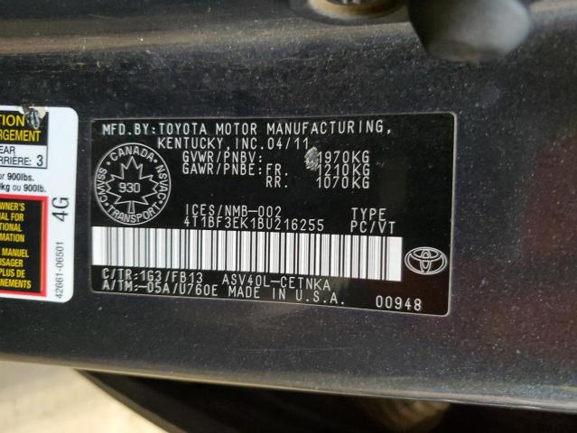 2011 TOYOTA CAMRY BASE - 4T1BF3EK1BU216255
