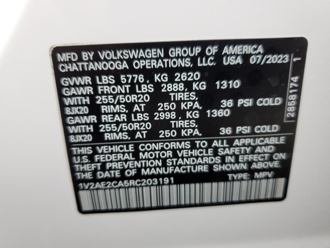 Lot #3050301936 2024 VOLKSWAGEN ATLAS CROS