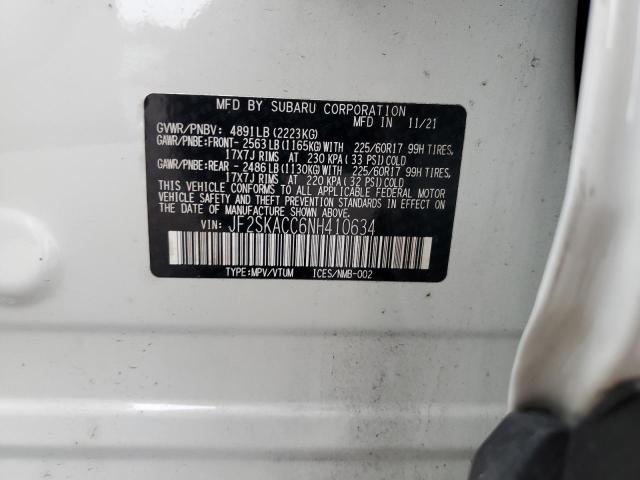 2022 SUBARU FORESTER JF2SKACC6NH410634