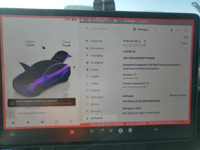 2023 TESLA MODEL Y 7SAYGDEF5PF712909
