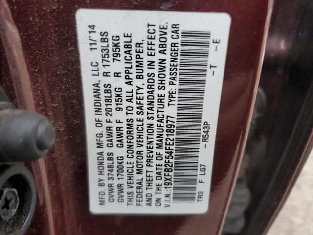 2015 HONDA CIVIC 19XFB2F54FE218977