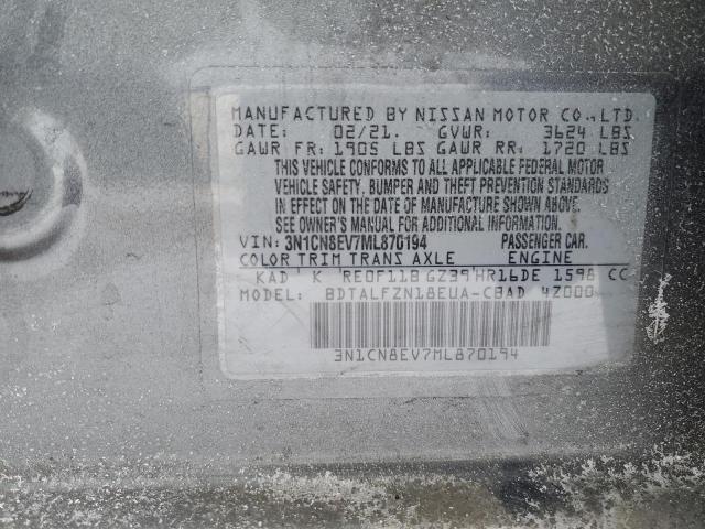 2021 NISSAN VERSA SV - 3N1CN8EV7ML870194