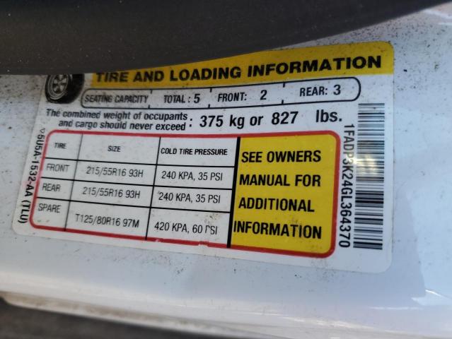 2016 FORD FOCUS SE - 1FADP3K24GL364370