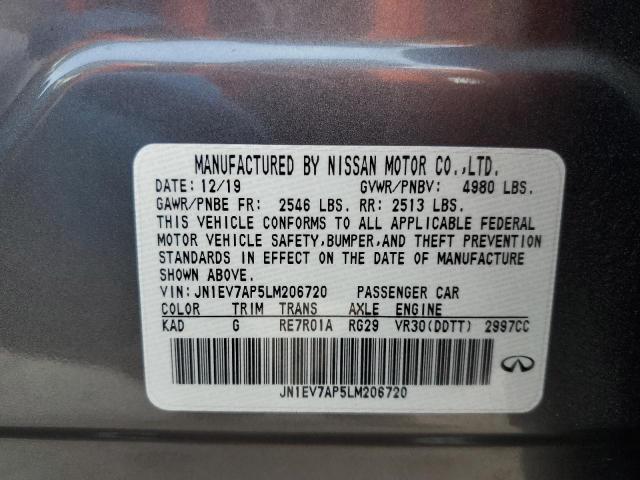 2020 INFINITI Q50 PURE - JN1EV7AP5LM206720