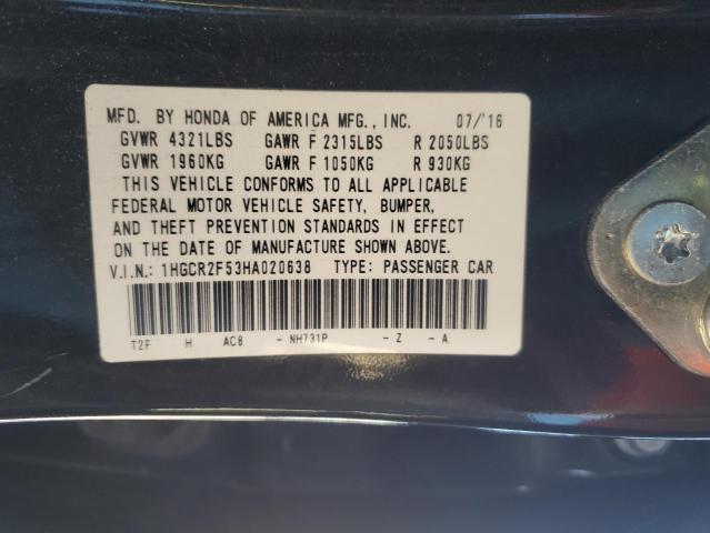 2017 HONDA ACCORD SPO - 1HGCR2F53HA020638