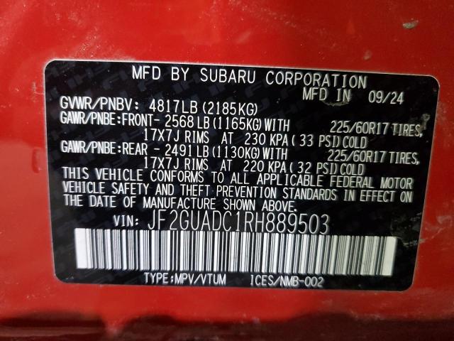 2024 SUBARU CROSSTREK - JF2GUADC1RH889503