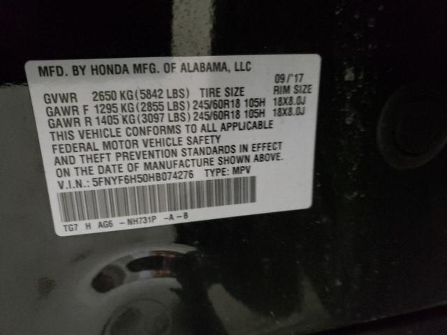 2017 HONDA PILOT EXL - 5FNYF6H50HB074276