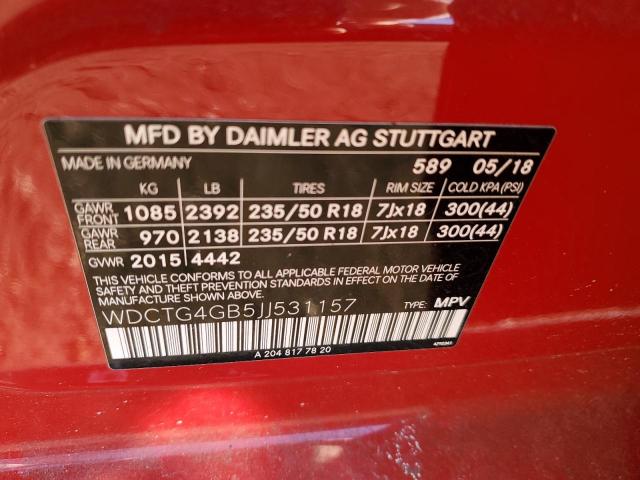 2018 MERCEDES-BENZ GLA 250 4M WDCTG4GB5JJ531157