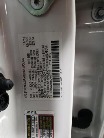 2019 HONDA CR-V EXL - 5J6RW2H88KA001321