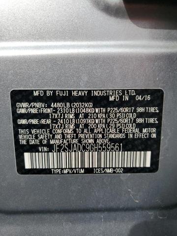 2016 SUBARU FORESTER 2 JF2SJADC9GH559561