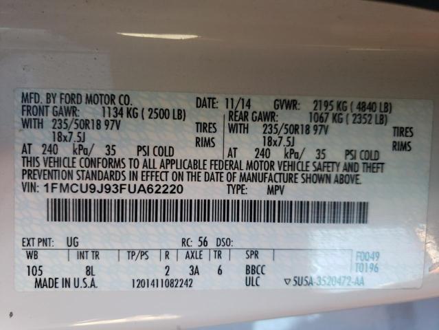 2015 FORD ESCAPE TIT - 1FMCU9J93FUA62220