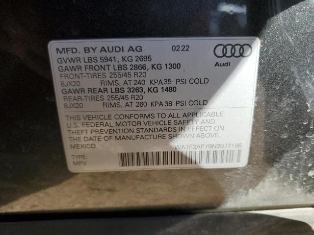 2022 AUDI Q5 E PREST WA1F2AFY9N2077186