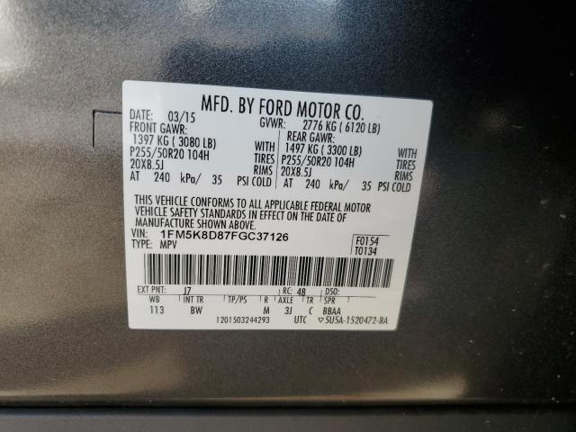 2015 FORD EXPLORER X - 1FM5K8D87FGC37126