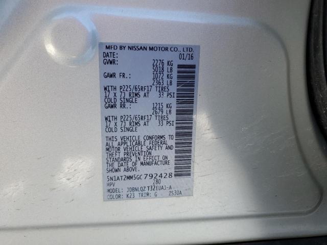 2016 NISSAN ROGUE S - 5N1AT2MM5GC792428