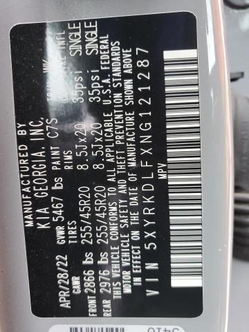 2022 KIA SORENTO SX - 5XYRKDLFXNG121287