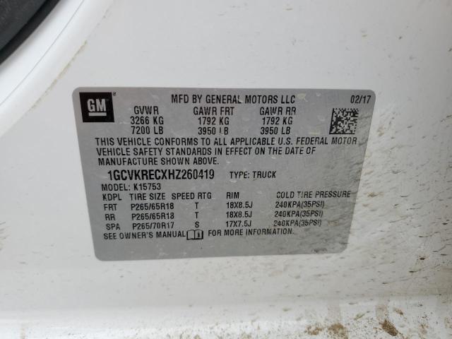 2017 CHEVROLET SILVERADO 1GCVKRECXHZ260419