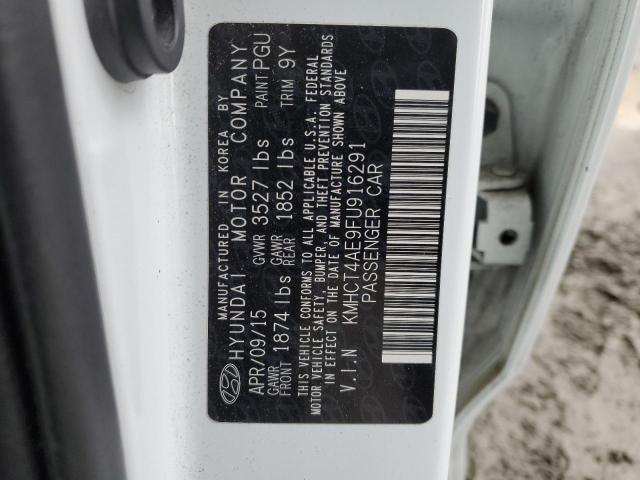 2015 HYUNDAI ACCENT GLS KMHCT4AE9FU916291