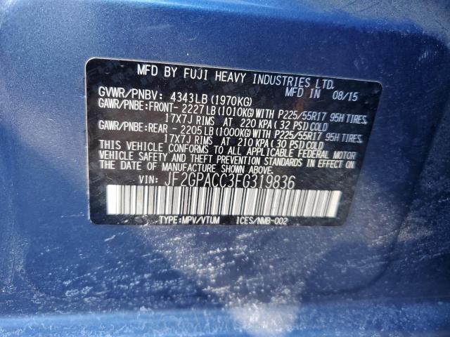 2015 SUBARU XV CROSSTR JF2GPACC3FG319836