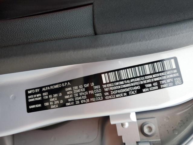 2021 ALFA ROMEO STELVIO TI - ZASPAKBN5M7D14943